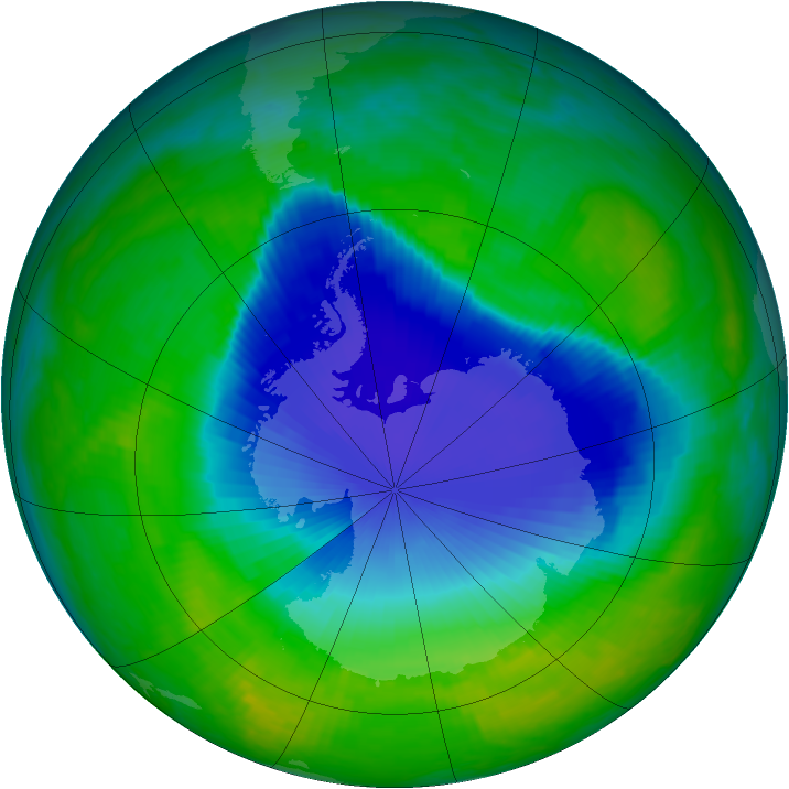 Antarctic ozone map for 26 November 1999